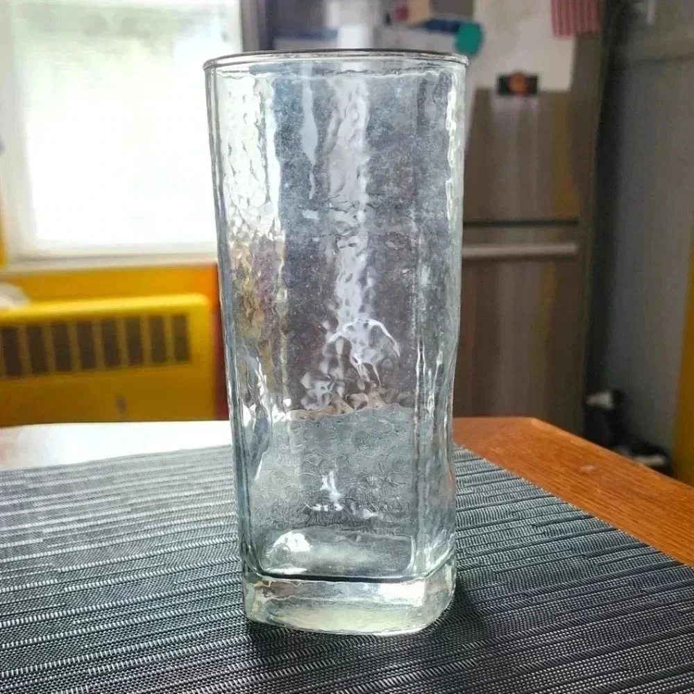 Tall Square Glass w/ Thumb Grip